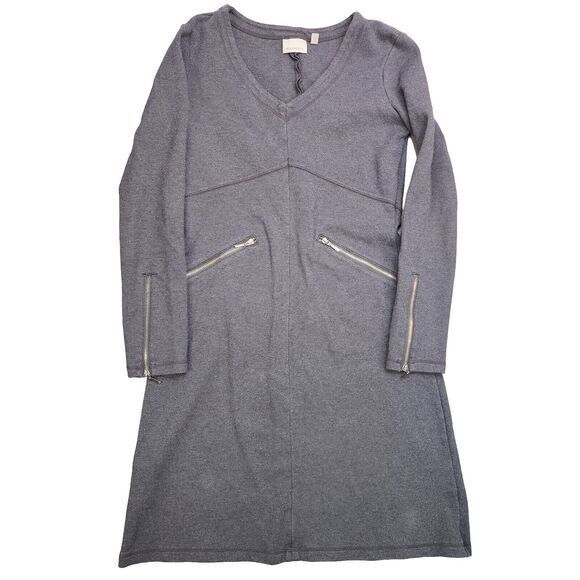 Athleta Dresses & Skirts - Athleta Women's Dress Small Knit V-neck Long Sleeves Gray Pockets Celebration